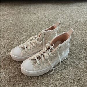 Women's High-Top Sneakers in Cream
